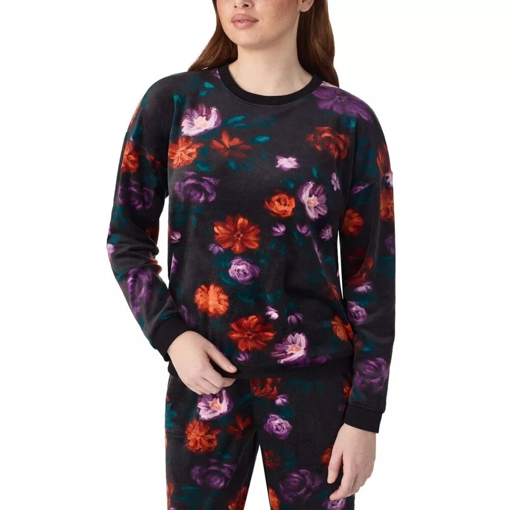 Room Service Jogger Set Women Medium Black Floral 2‑piece — Cozy & Stylish Sz M - Picture 3 of 11